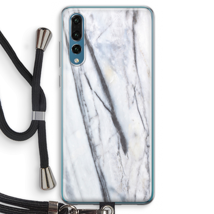 Gestreepte marmer: Huawei P20 Pro Transparant Hoesje met koord