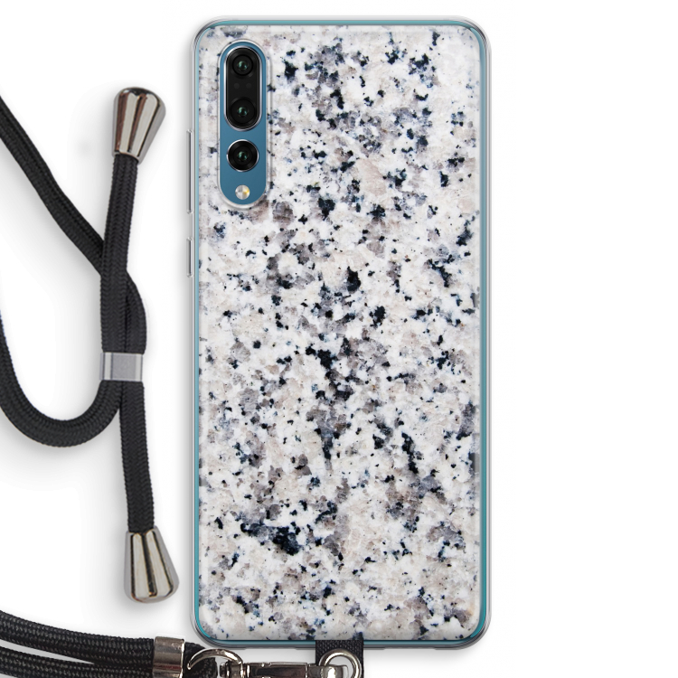 Gespikkelde marmer: Huawei P20 Pro Transparant Hoesje met koord