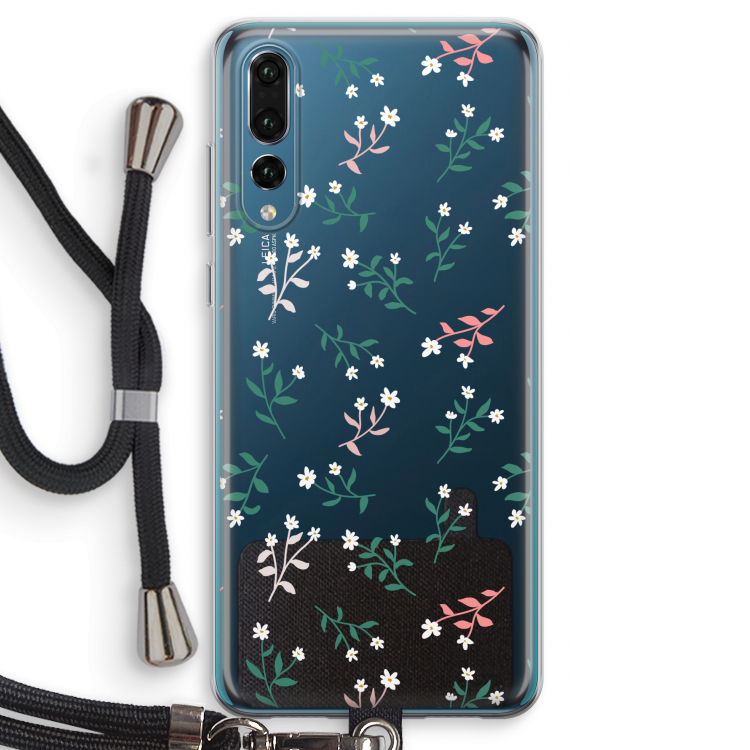 Small white flowers: Huawei P20 Pro Transparant Hoesje met koord