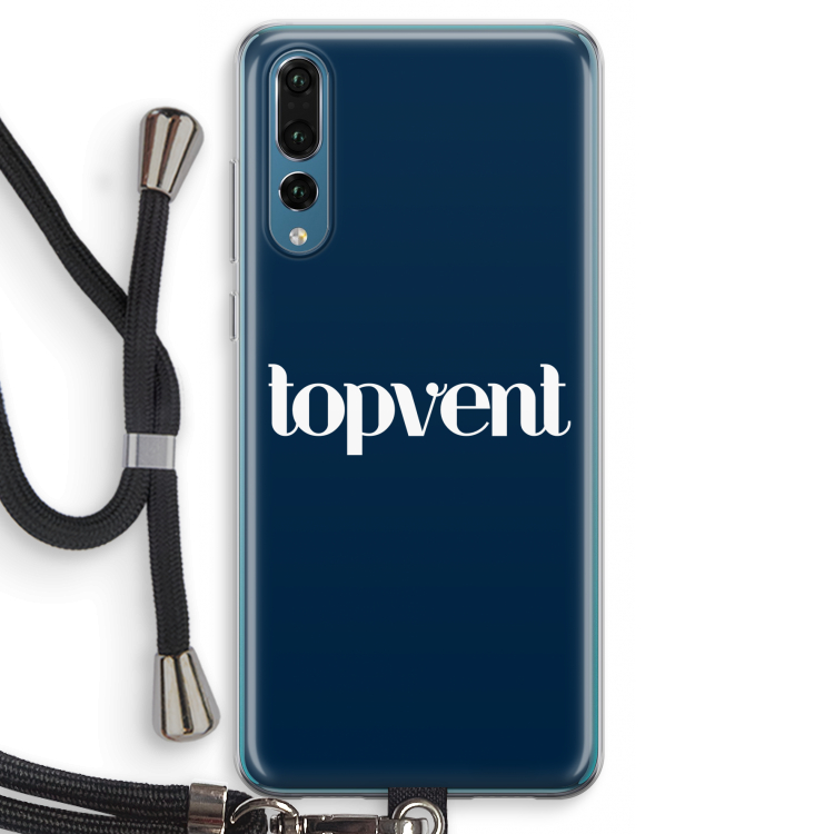 Topvent Navy: Huawei P20 Pro Transparant Hoesje met koord