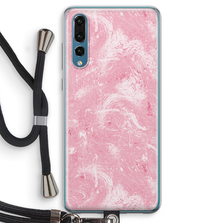Abstract Painting Pink: Huawei P20 Pro Transparant Hoesje met koord