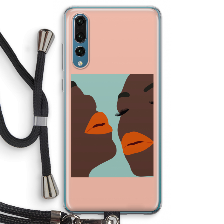 Orange lips: Huawei P20 Pro Transparant Hoesje met koord