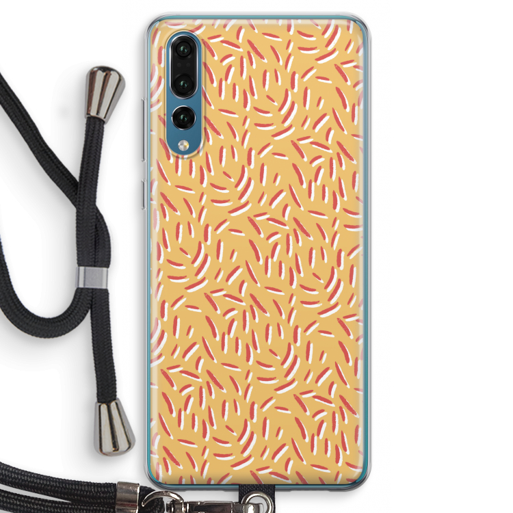 Camouflage: Huawei P20 Pro Transparant Hoesje met koord
