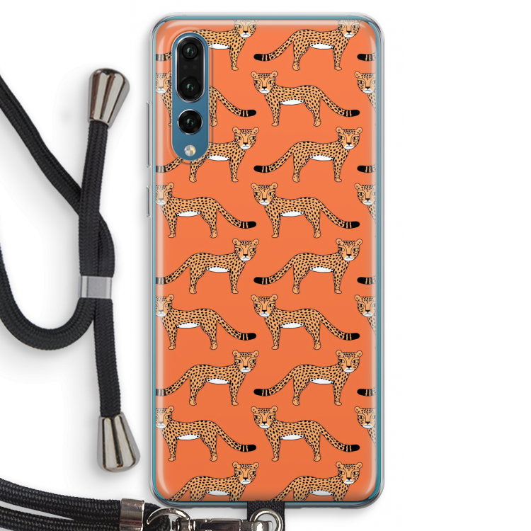 Cheetah: Huawei P20 Pro Transparant Hoesje met koord