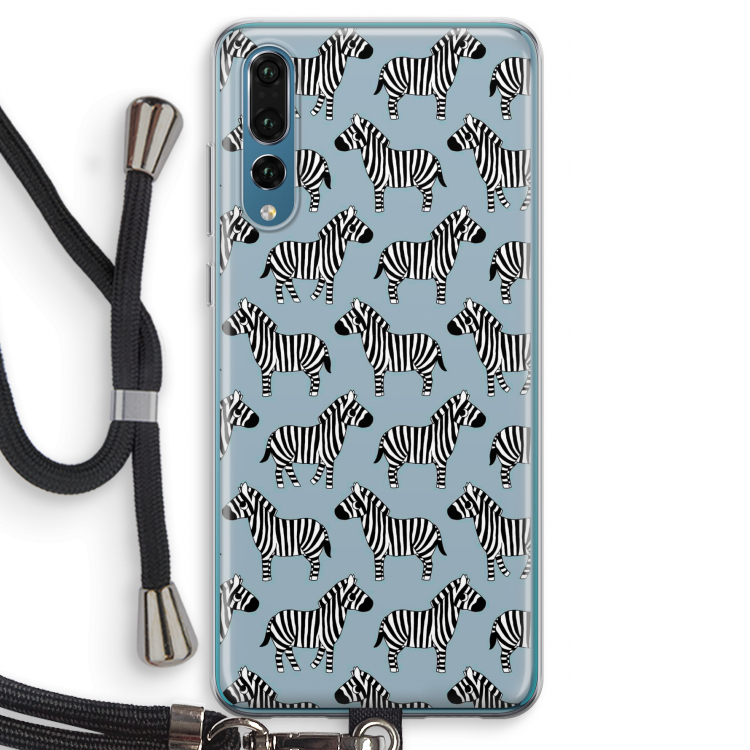 Zebra: Huawei P20 Pro Transparant Hoesje met koord