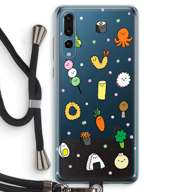Happy bento friends: Huawei P20 Pro Transparant Hoesje met koord