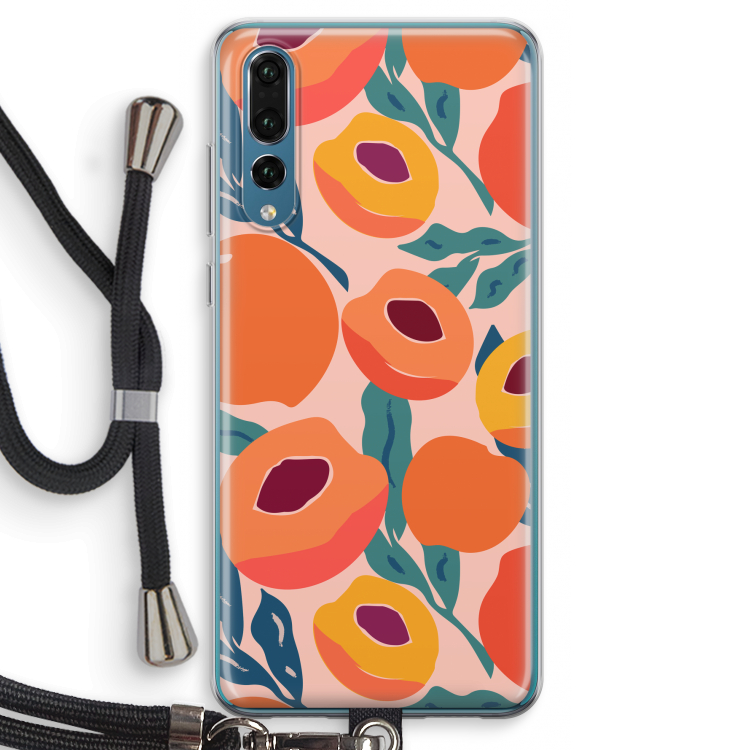 Perzik: Huawei P20 Pro Transparant Hoesje met koord