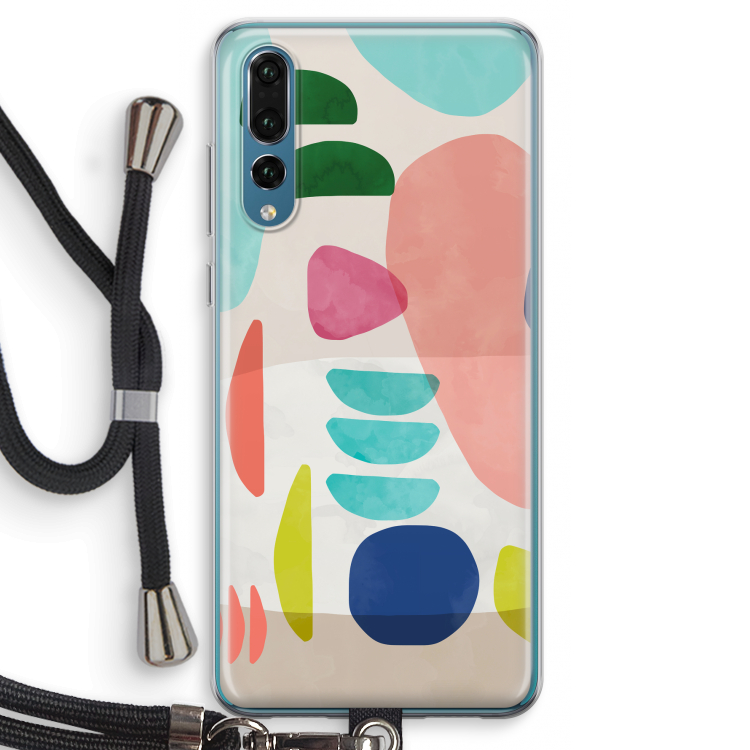 Bold Rounded Shapes: Huawei P20 Pro Transparant Hoesje met koord