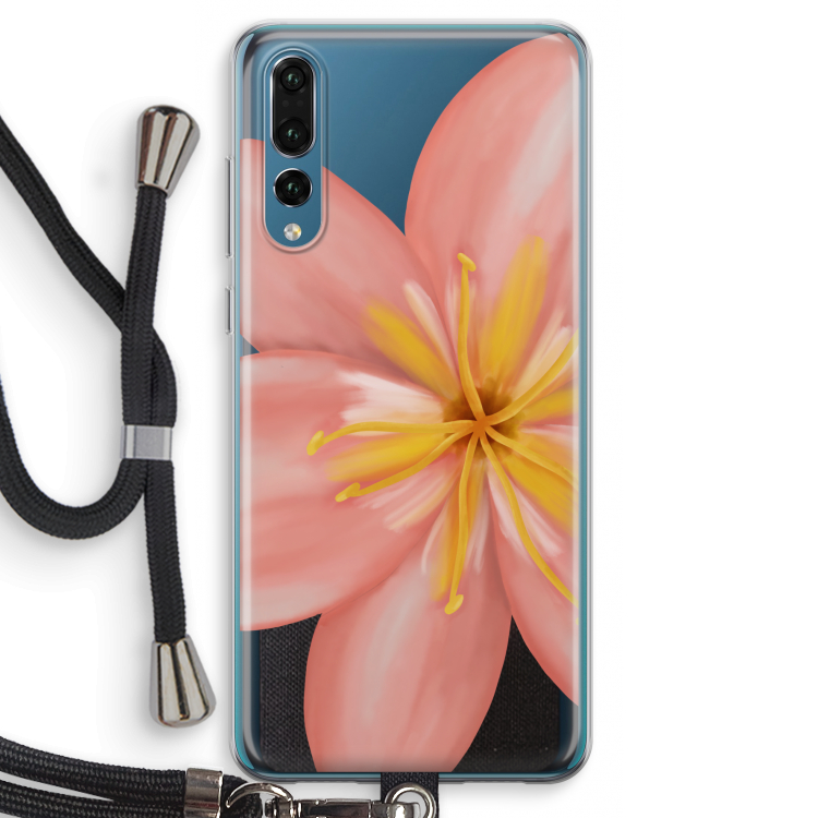 Pink Ellila Flower: Huawei P20 Pro Transparant Hoesje met koord