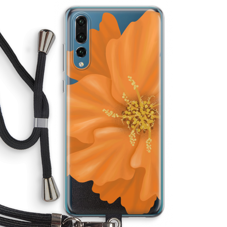 Orange Ellila flower: Huawei P20 Pro Transparant Hoesje met koord