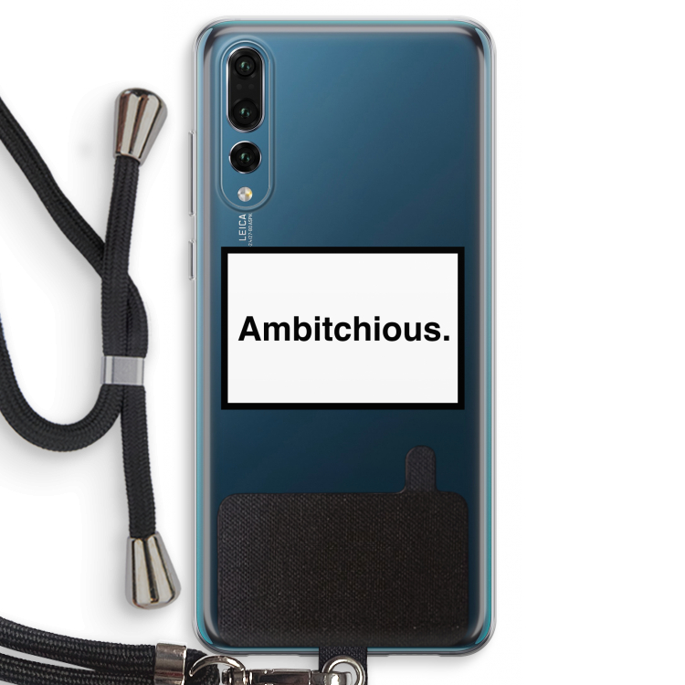 Ambitchious: Huawei P20 Pro Transparant Hoesje met koord