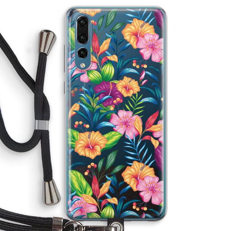 Tropisch 2: Huawei P20 Pro Transparant Hoesje met koord