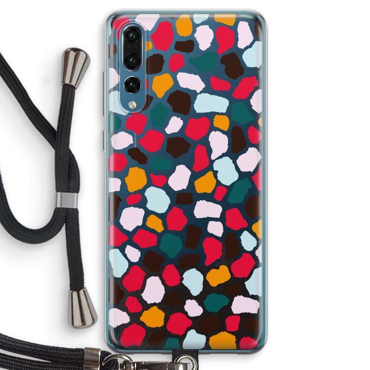 Colored Giraffe: Huawei P20 Pro Transparant Hoesje met koord