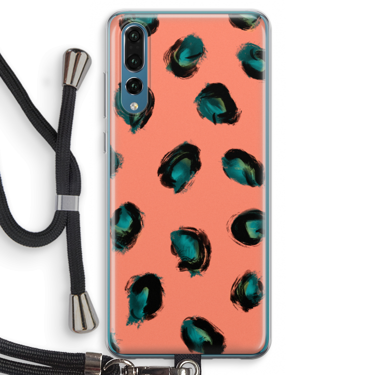 Pink Cheetah: Huawei P20 Pro Transparant Hoesje met koord