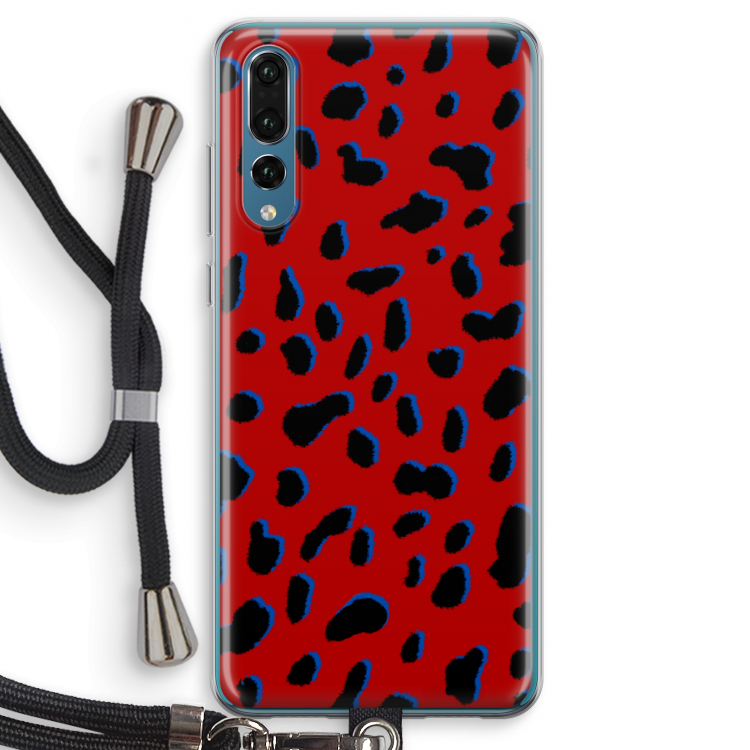 Red Leopard: Huawei P20 Pro Transparant Hoesje met koord