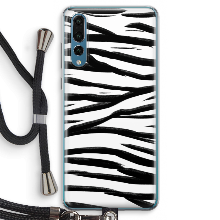 Zebra pattern: Huawei P20 Pro Transparant Hoesje met koord
