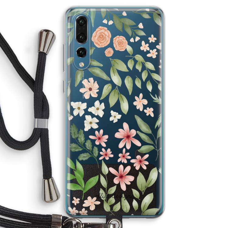 Botanical sweet flower heaven: Huawei P20 Pro Transparant Hoesje met koord