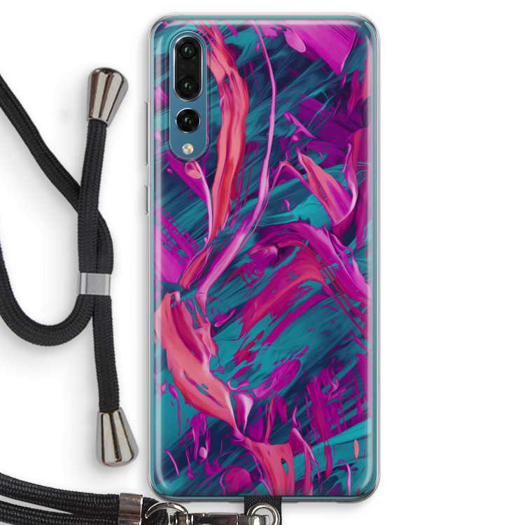 Pink Clouds: Huawei P20 Pro Transparant Hoesje met koord