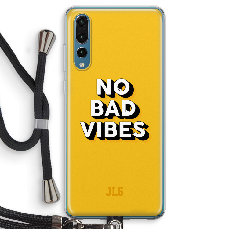 No Bad Vibes: Huawei P20 Pro Transparant Hoesje met koord