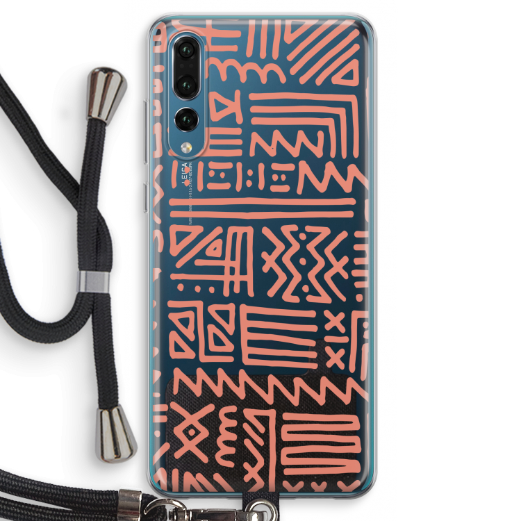 Marrakech Pink: Huawei P20 Pro Transparant Hoesje met koord