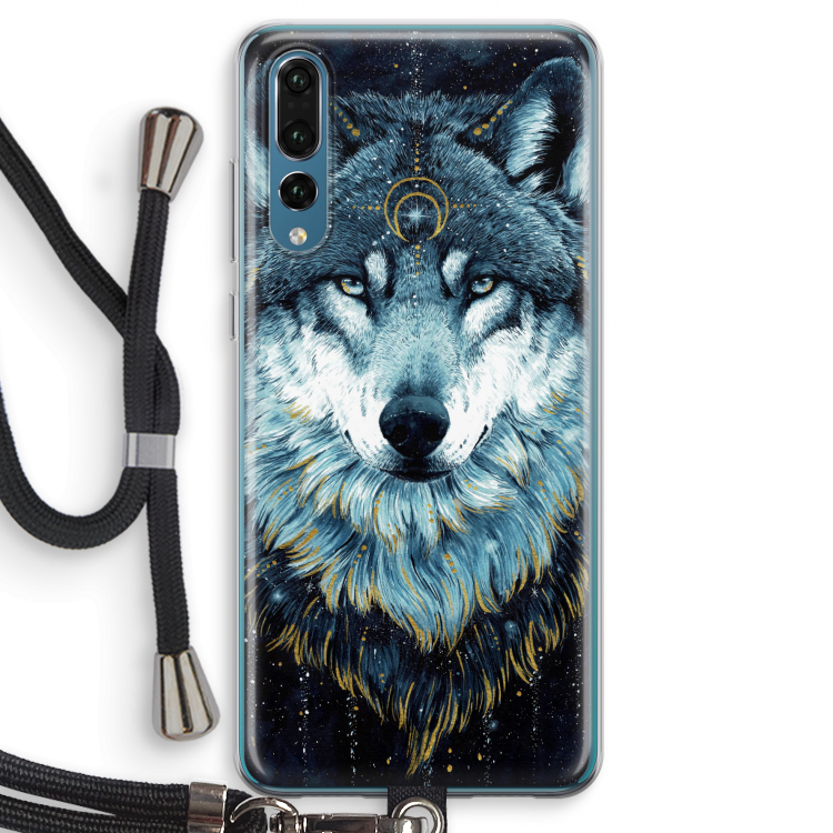 Darkness Wolf: Huawei P20 Pro Transparant Hoesje met koord