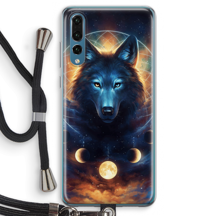 Wolf Dreamcatcher: Huawei P20 Pro Transparant Hoesje met koord