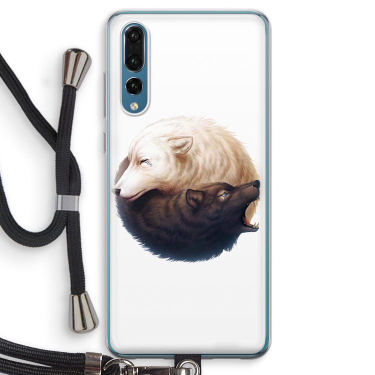 Yin Yang Wolves: Huawei P20 Pro Transparant Hoesje met koord
