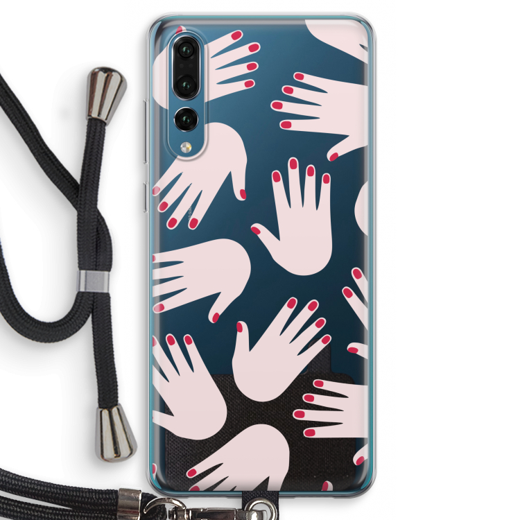 Hands pink: Huawei P20 Pro Transparant Hoesje met koord