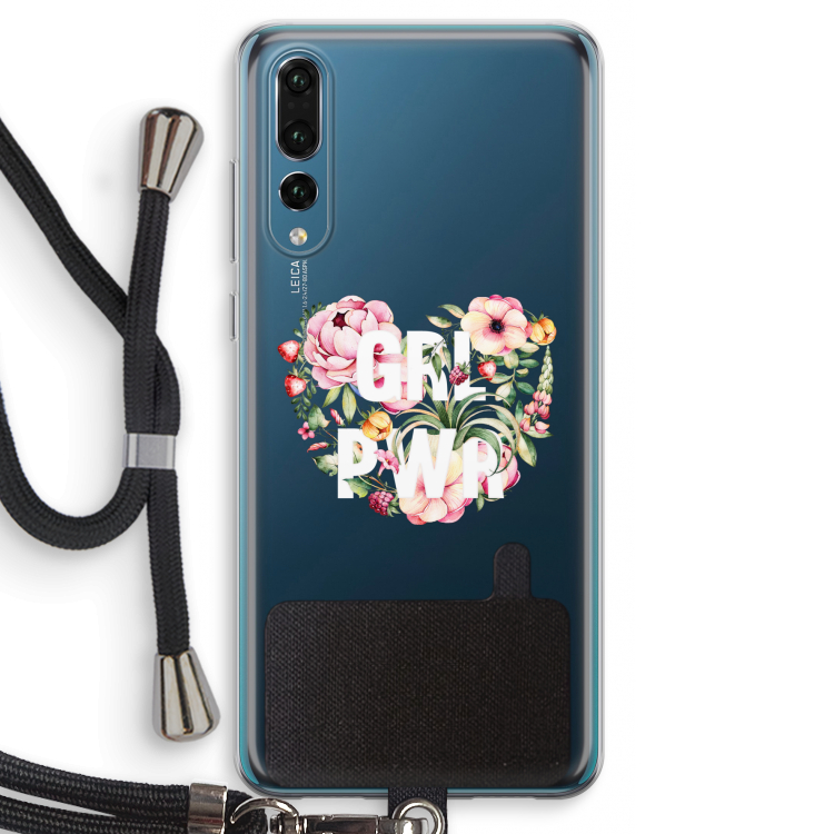 GRL PWR Flower: Huawei P20 Pro Transparant Hoesje met koord