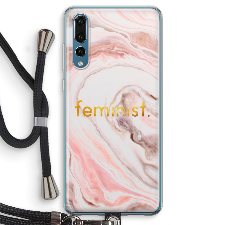 Feminist: Huawei P20 Pro Transparant Hoesje met koord