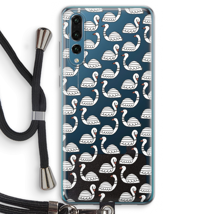 Zwanen: Huawei P20 Pro Transparant Hoesje met koord