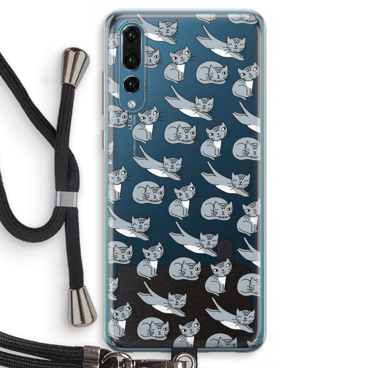 Poezen: Huawei P20 Pro Transparant Hoesje met koord