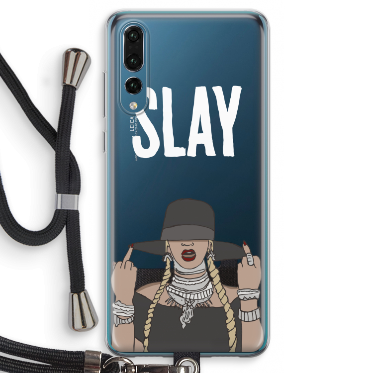 Slay All Day: Huawei P20 Pro Transparant Hoesje met koord