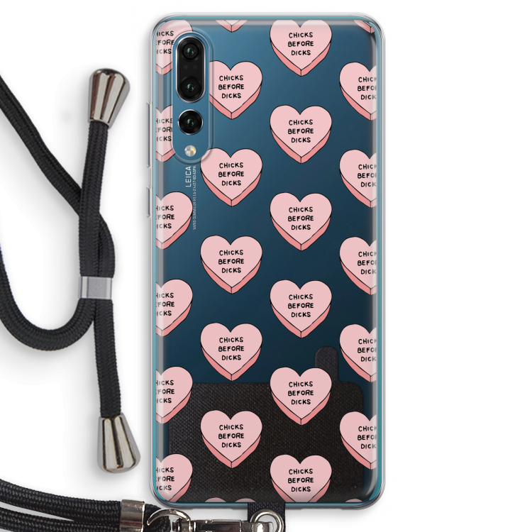 Chicks before dicks: Huawei P20 Pro Transparant Hoesje met koord