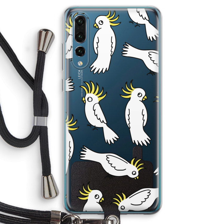 Papegaai: Huawei P20 Pro Transparant Hoesje met koord