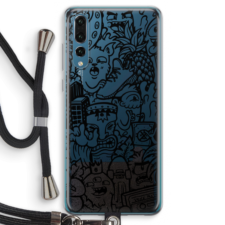 Vexx Black Mixtape: Huawei P20 Pro Transparant Hoesje met koord