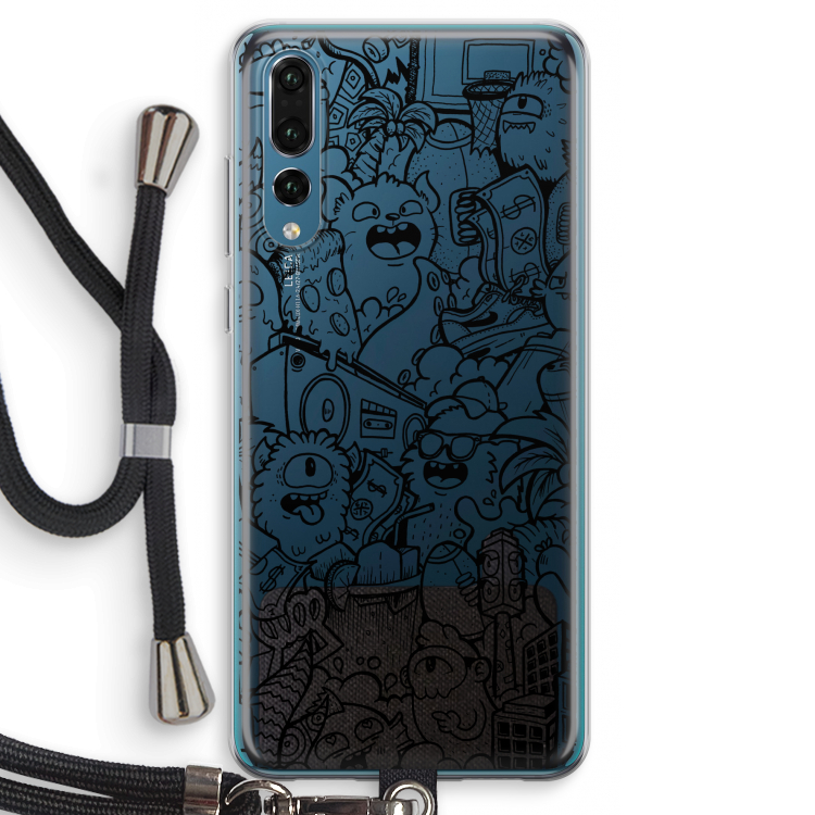 Vexx Black City : Huawei P20 Pro Transparant Hoesje met koord