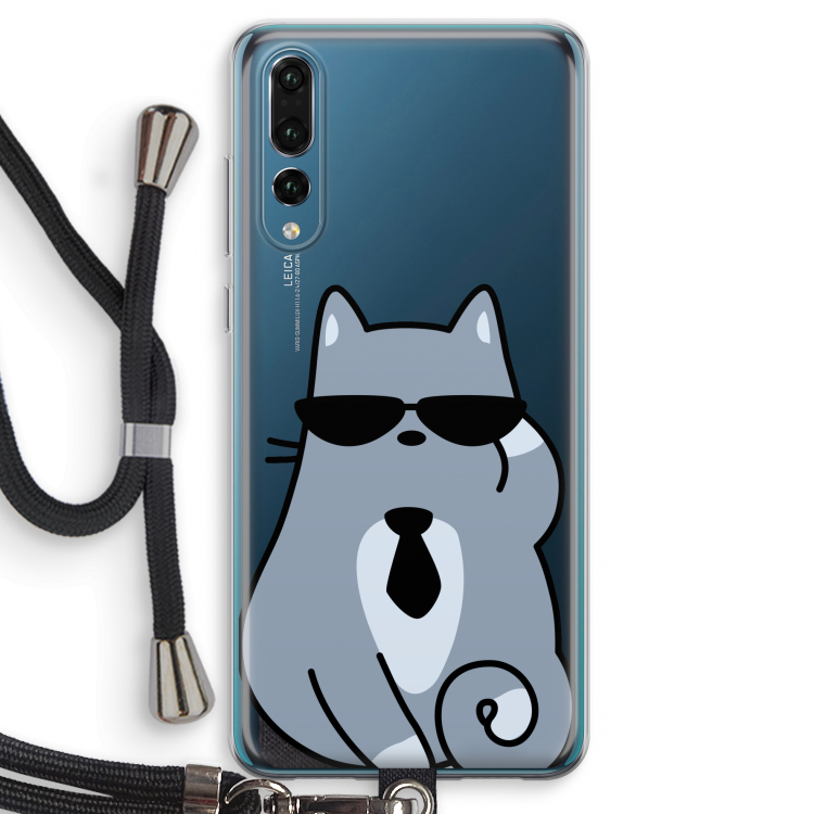 Cool cat: Huawei P20 Pro Transparant Hoesje met koord