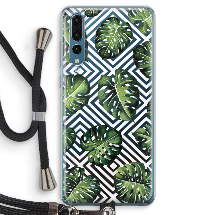Geometrische jungle: Huawei P20 Pro Transparant Hoesje met koord