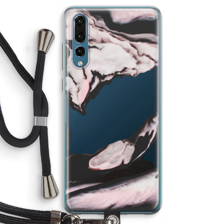 Roze stroom: Huawei P20 Pro Transparant Hoesje met koord