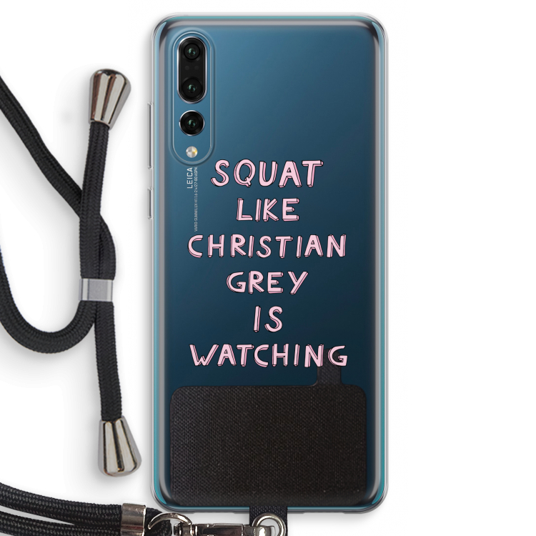 Christian Grey: Huawei P20 Pro Transparant Hoesje met koord