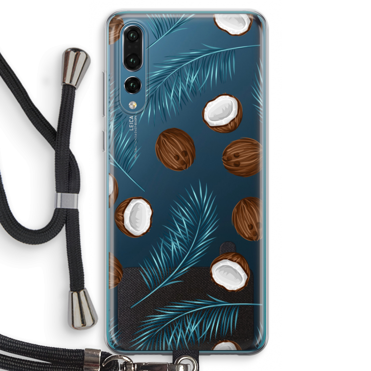 Kokosnoot roze: Huawei P20 Pro Transparant Hoesje met koord
