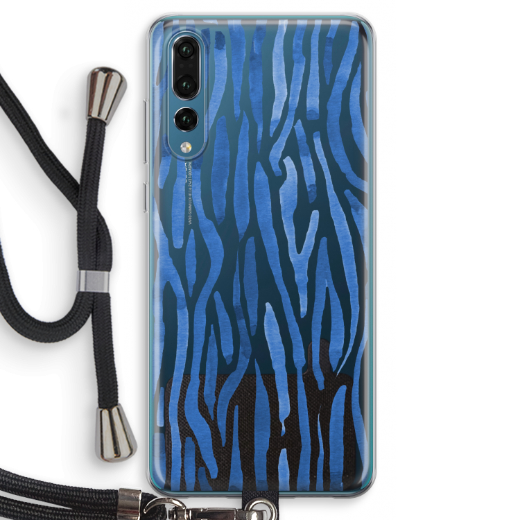 Blauwe nerven: Huawei P20 Pro Transparant Hoesje met koord