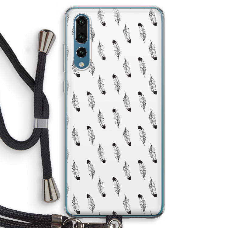 Pluimen: Huawei P20 Pro Transparant Hoesje met koord