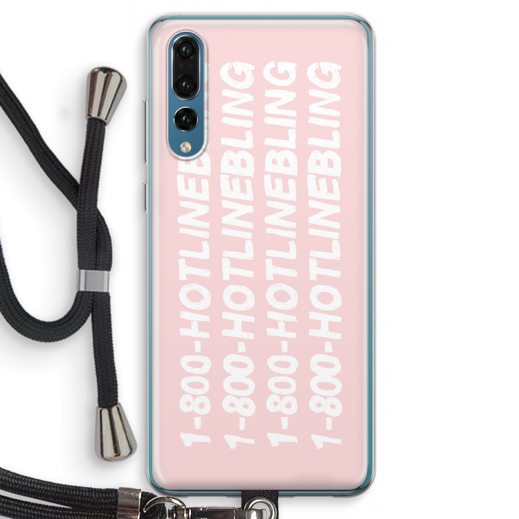 Hotline bling pink: Huawei P20 Pro Transparant Hoesje met koord