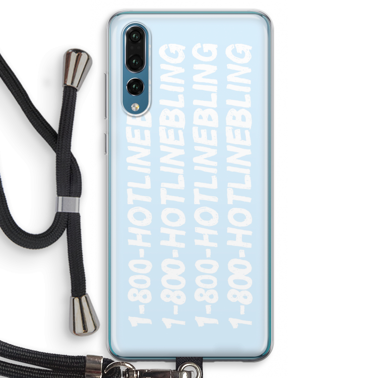 Hotline bling blue: Huawei P20 Pro Transparant Hoesje met koord