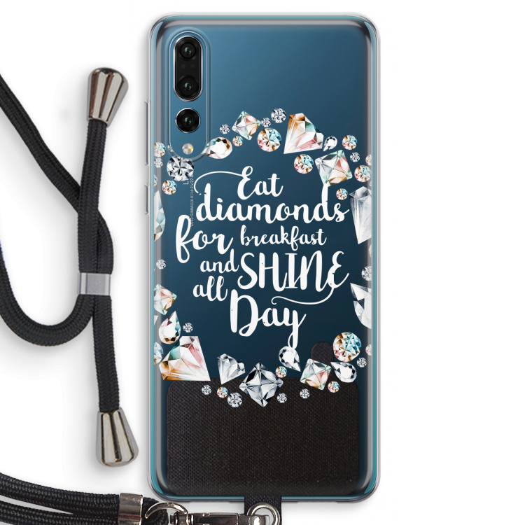 Diamonds: Huawei P20 Pro Transparant Hoesje met koord
