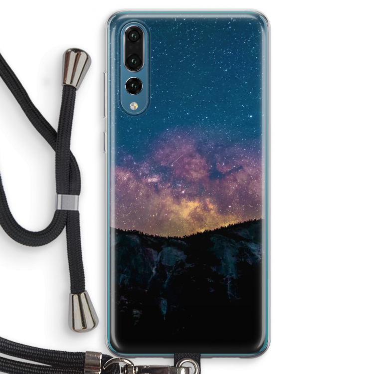 Travel to space: Huawei P20 Pro Transparant Hoesje met koord
