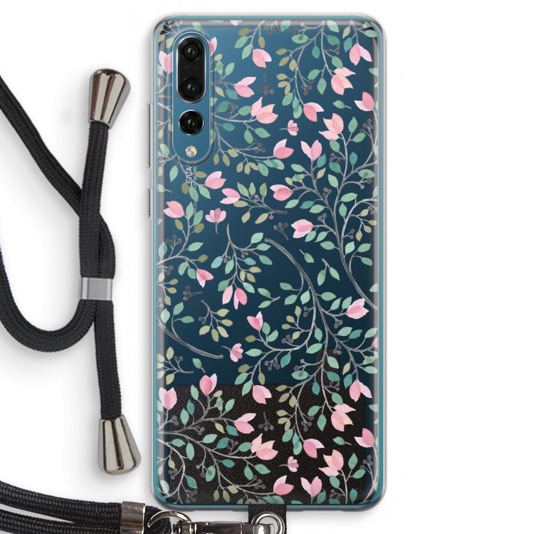 Sierlijke bloemen: Huawei P20 Pro Transparant Hoesje met koord