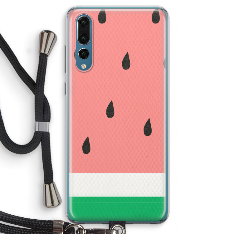 Watermeloen: Huawei P20 Pro Transparant Hoesje met koord